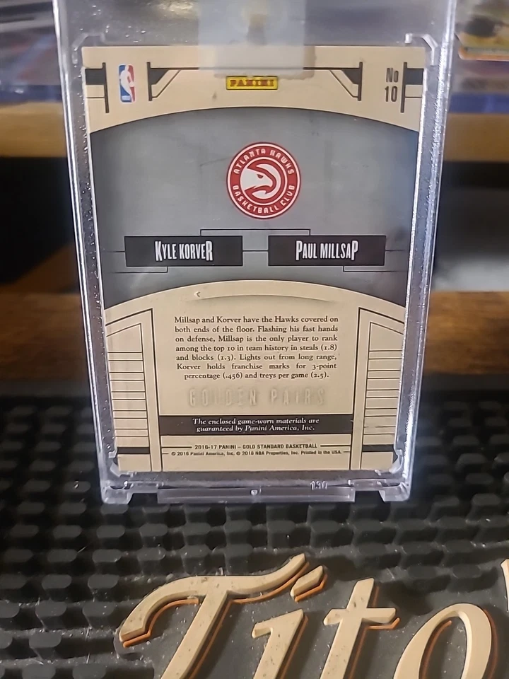 2016-17 Panini Gold Standard Golden Pairs Kyle Korver/Paul Millsap Dual Jersey - Image 2 of 2