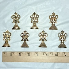 *Lot of 7* Vintage Gold Brass Ornate Scroll Top Design Wax Seal Sealing Stamps