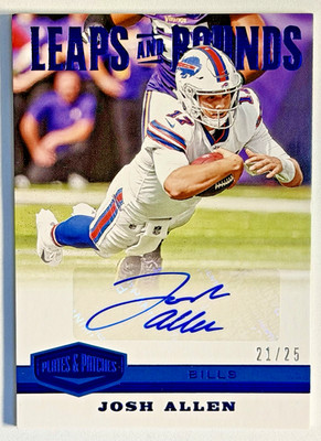 2019 Panini Plates & Patches - Leaps and Bounds Josh Allen #LB-JAL Blue /25 (AU)