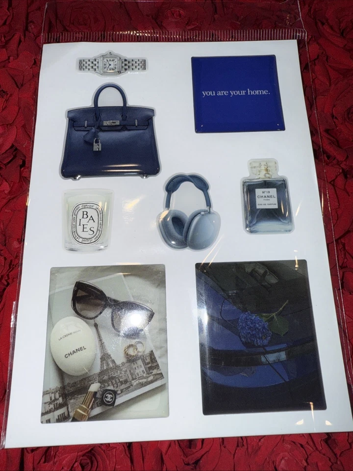 3D stickers for phone cases, trendy epoxy sticker set, Set of 8 Blue💙 - Image 3 of 3