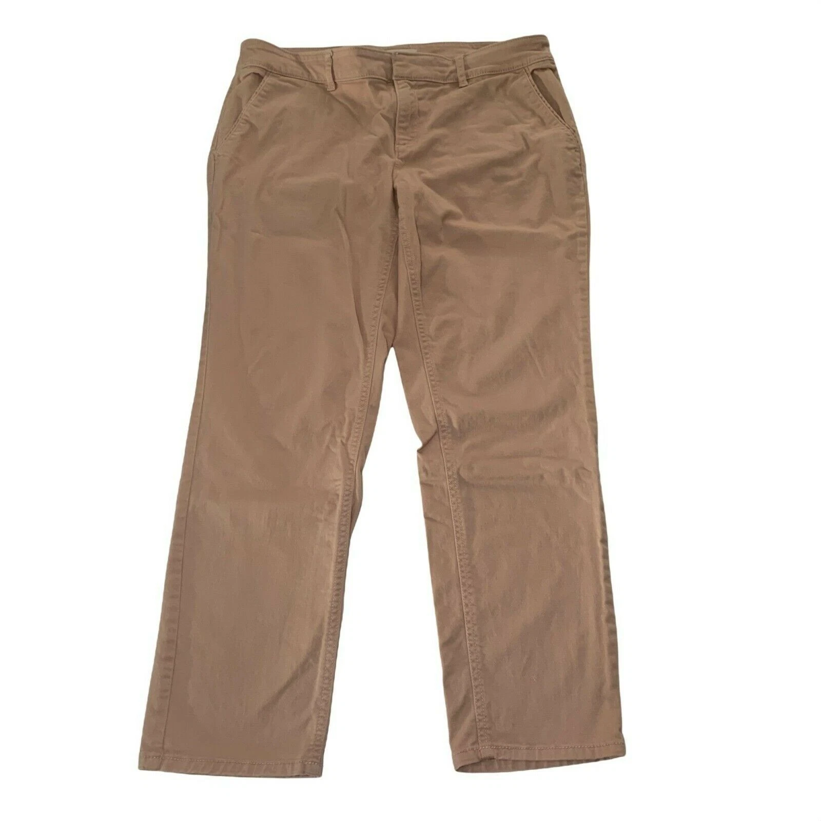 Loft Womens Chino Capri Pants Rosewood Size 10P Petite Mid Rise Stretch Casual
