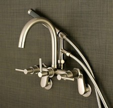 Kingston Brass AE8158DL Concord Wall Mounted Clawfoot Tub Filler Brushed Nickel