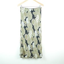 Vintage Y2K Midi Skirt Paisley Ruffle Chiffon Fairy Grunge Whimsigoth 10 P Bias