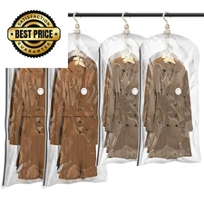 TAILI Hanging Vacuum Storage Sealer Bags Space Saver Bag for 4 Combo, Clear 