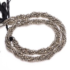 Natural Coated Pyrite Gemstone Round Micro Faceted Beads 2.5-3 mm Strand 12.5" 9