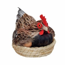 Hahnfigur Echte Federn H&uuml;hnerfigur Handgefertigt f&uuml;r Ladendeko, Schaufenster
