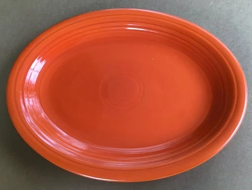 Vintage Fiestaware 13" Oval Platter Radioactive Red Genuine Fiesta H L Co