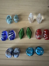 14 CUSTOM SET MIXED COLOR  BEADS approx 25-34mm  LAMPWORK GLASS Beads