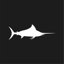 Marlin Fish Silhouette Vinyl Sticker Decal Inshore Fish Offshore Saltwater Game