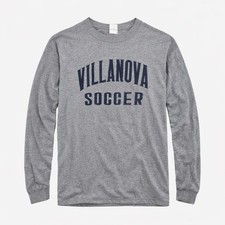 Villanova Soccer Y2K Era Long Sleeve Shirt Gray L Made In USA Soffe Sports Ivy