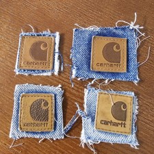 Carhartt Patch Leather Tag Sew Stitch On LOGO PATCH 100 AUTHENTIC 1 1/4x1 1/4