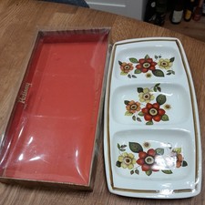 Lovely Royal Worcester Palissy Pottery 3 Section Trayn 'Clovelly' Boxed