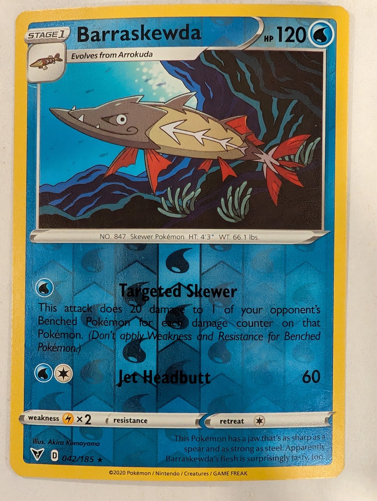 Barraskewda 042/185 Vivid Voltage Pokemon Reverse Holo Foil Nice!