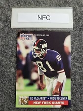 1991 Pro Set Football - ED MCCAFFREY RC #812 - New York Giants