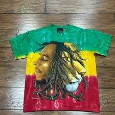 Zion Rootswear Tie Dye Bob Marley Lion T Shirt Men s M Reggae Jamaica