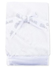 Baby Boys and Girls Plush Swaddling Receiving Blanket, White, OS