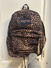 JanSport Velour Leopard Animal Print Backpack Book Bag Full  display picture 1