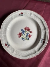 Tienshan Stoneware Folkcraft Floral Hand Painted Salad 7 3/4" Plates Set Of 5