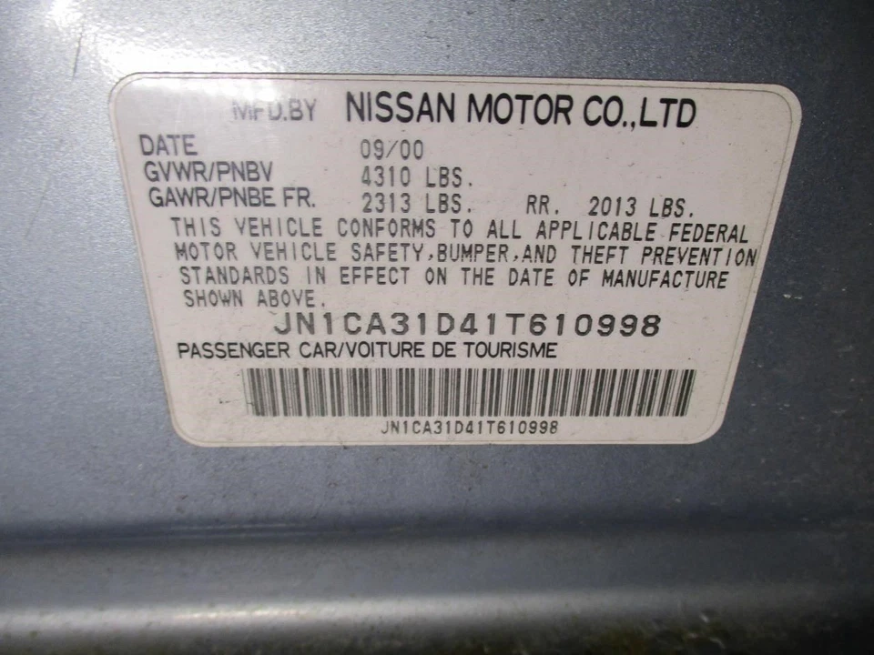 Nissan Maxima 2001 Alternator 231002Y900 2082 - Image 4 of 4
