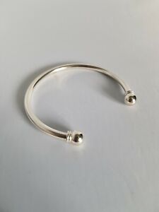 Handmade sterling silver torque cuff bracelet