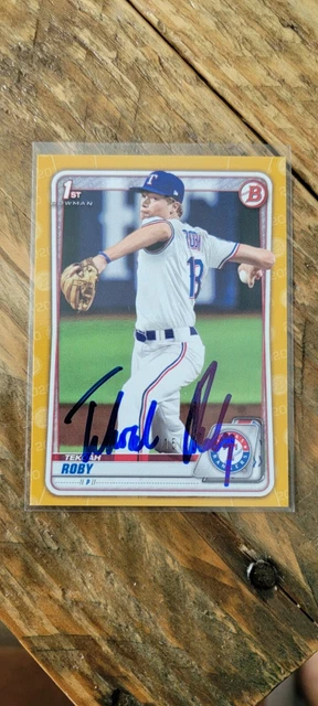 Tekoah Roby 2020 Bowman Draft 1st Gold AUTO 15/50 RANGERS CARDINALS signed