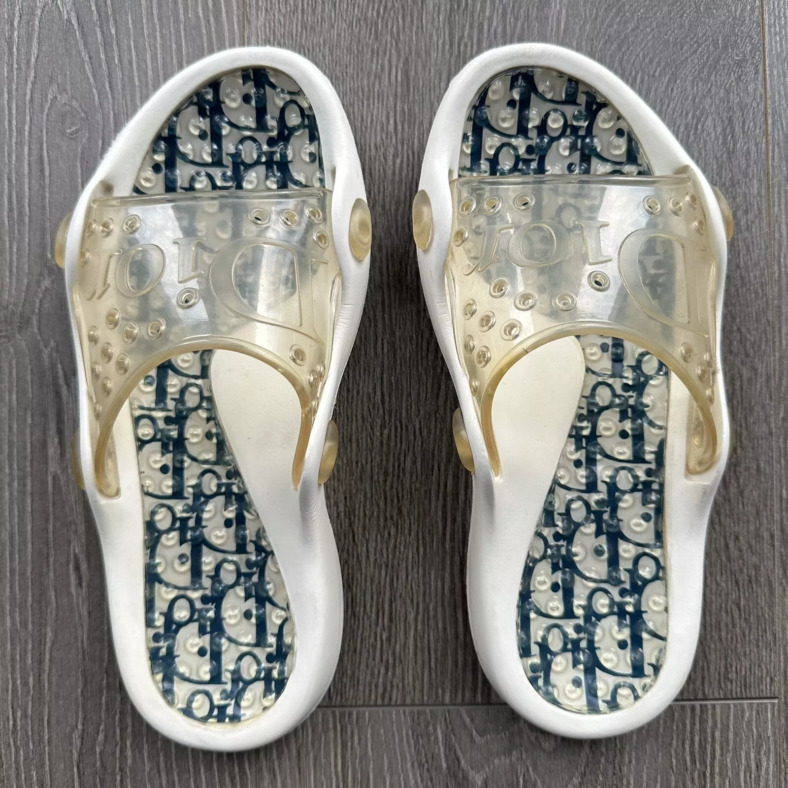 RARES Sandales Caoutchouc Vintage Dior Monogramme Taille 36