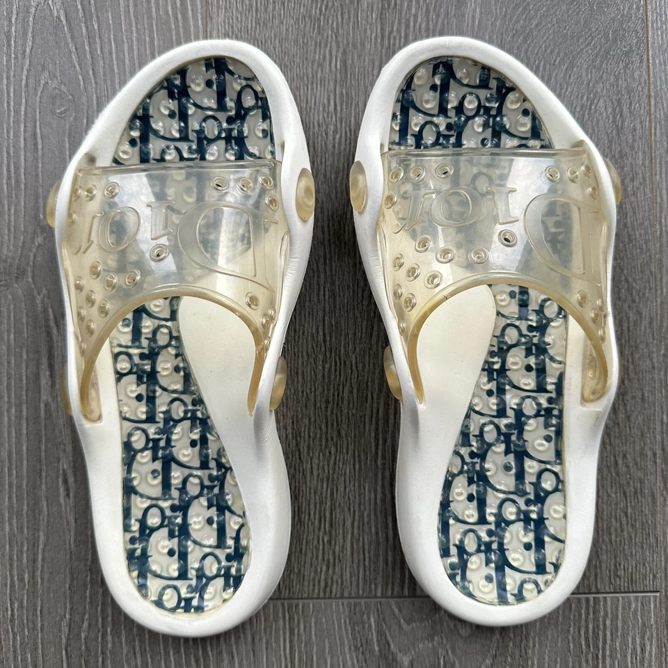 RARE Vintage Dior Monogram Rubber Sandals Size 36