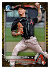 Yu-Min Lin 2025 Bowman Chrome 1st Year Gold Reptilian Refractor /50 Diamondbacks