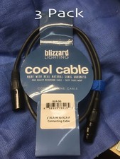  BULK 3 X Blizzard XLR-3Q "Cool Cable" 3'/3-Pin M/F XLR 22G Balanced Mic cable