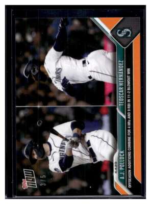 2023 Topps Now #53 A.J. Pollock / Teoscar Hernandez Orange Parallel Card #d 3/5