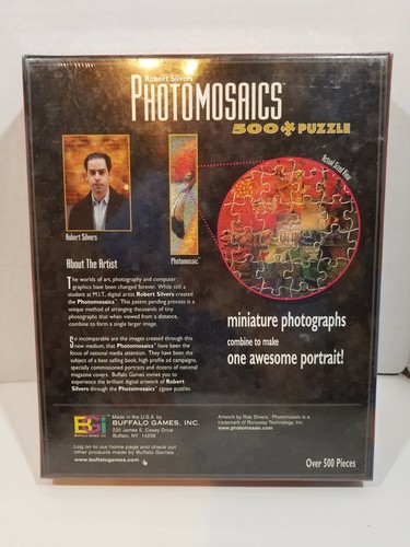 Robert Silvers PHOTOMOSAICS Bald Eagle 513 Pieces 21" x 15" Puzzle NEW Sealed - Picture 2 of 6