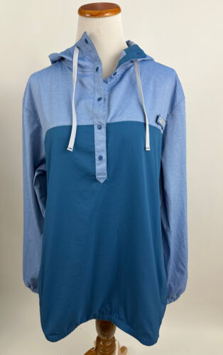 COLUMBIA blue hooded PFG UV Shirt pullover XL