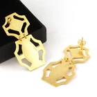 Brass Vermeil Earring Gold Plated Matte Finish Antique Stud Dangle Earring