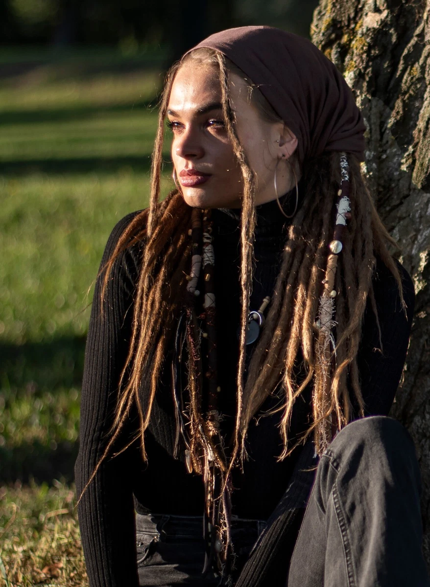 Dreadlock Accessories Brown Tube Headband Dreadlock Headband Dread