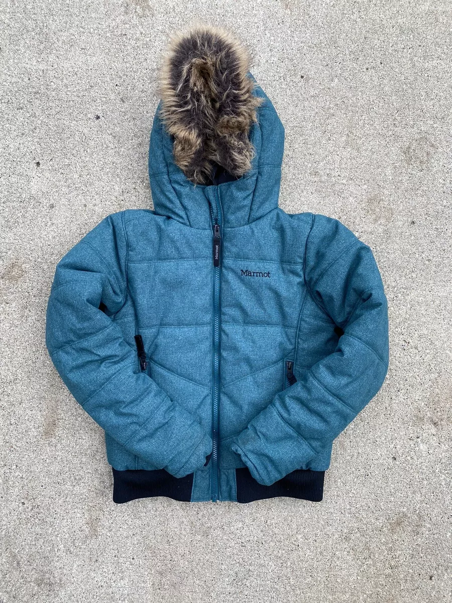 Marmot Youth Girl Williamsburg Insulated Jacket Waterproof Dark Green Large