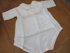 vintage handmade baby one piece silky silk  christening outfit