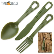 Trailblazer Camping Eating Utensil Set Emergency Cutlery Knife Fork Spoon Kit