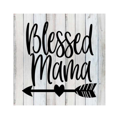 Blessed Mama Rustic Farmhouse Style White Wood Sign Wall Décor B3-12120001080