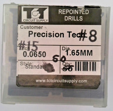 TCT REPOINTED DRILLS SLOT 1.65MM 0.0650" DIA 0.343" FLUTE LOT OF 50