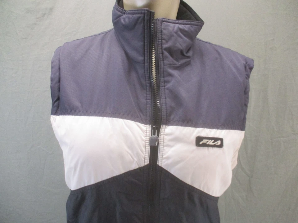 FILA Size S Women Multicolor 100% Nylon Full Zip Stand Collar Insulated Vest 962 - Image 2 of 4