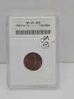 1957 D Lincoln Wheat Cent 1C Coin ANACS MS 65 RED OLD HOLDER CB9-53