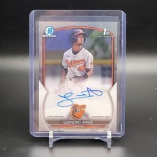 2023 Bowman Chrome Prospect Auto #CPA-LA Leandro Arias - Baltimore Orioles