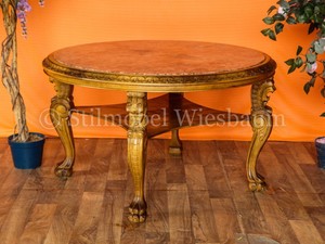 Nr.727c Herrenzimmer Couchtisch Rauchertisch Marmorplatte Nussbaum