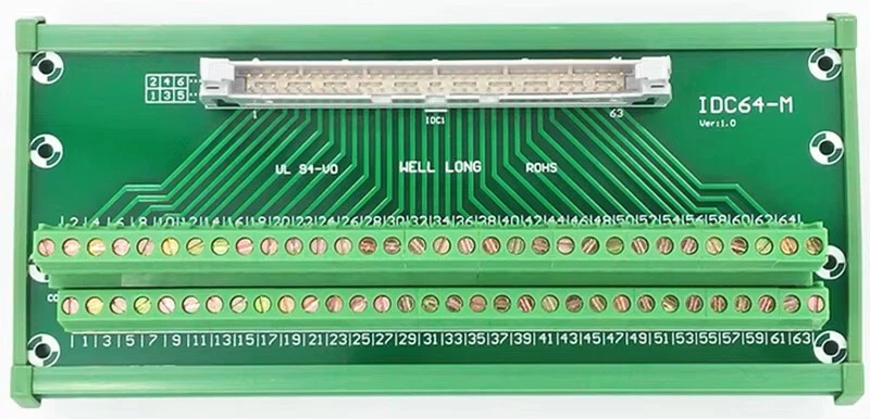 DIN Rail Mounted Interface Module IDC642x32Pins 0.1" Male Header Breakout Board - Image 4 of 4
