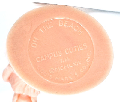 Vintage Marx 1964 Campus Cuties On The Beach 6 Inch Pink Plastic vintage-marx-1964-campus-cuties-on-the-beach-6-inch-pink-plastic