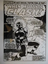 '68 MARVEL X-MEN # 45 CYCLOPS SPLASH PAGE 1 WERNER ROTH /DON HECK PRODUCTION ART