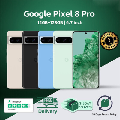 NEW GOOGLE PIXEL 8 PRO 5G 128/256GB FACTORY UNLOCKED GSM CDMA ALL MEMORY& COLORS