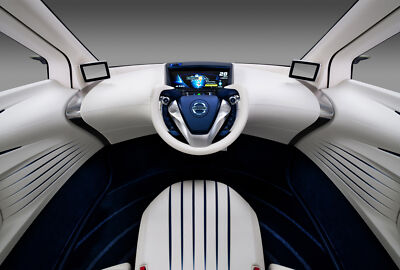Cars 2011 nissan pivo 3 concept interior dash Desk Mat Stitched