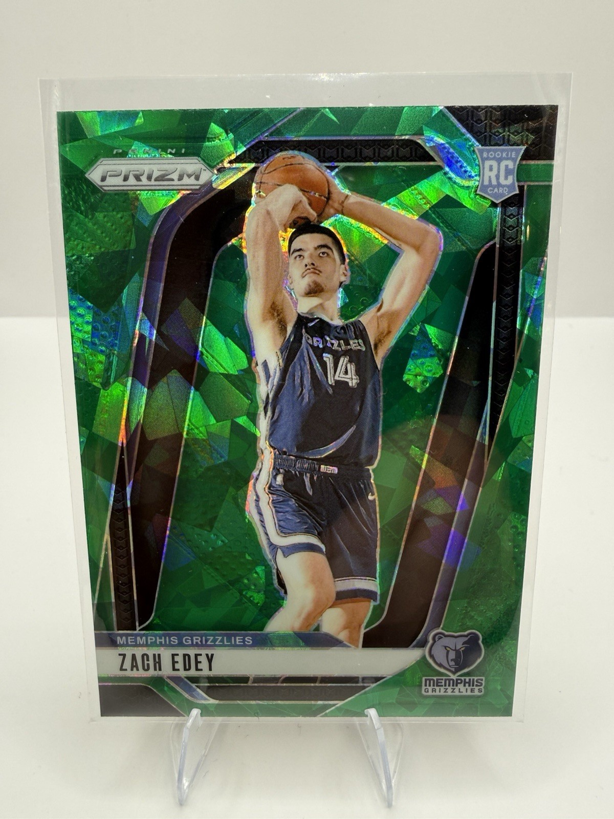 ZACH EDEY 2024-25 PANINI PRIZM ROOKIE GREEN ICE GRIZZLIES #249 RC