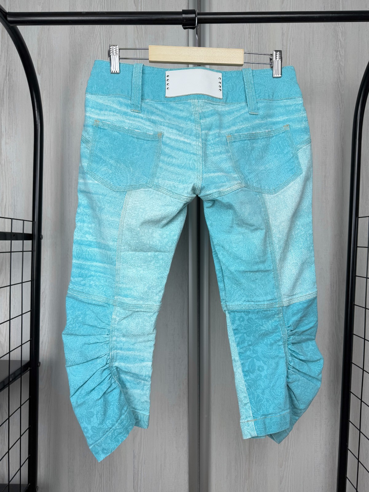 Just Cavalli blue pattern patchwork half pants ca… - image 7